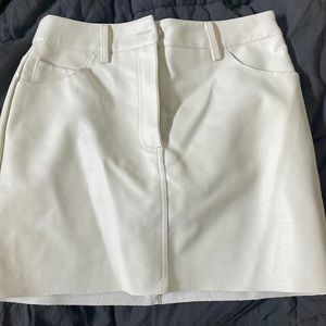 White leather skirt!